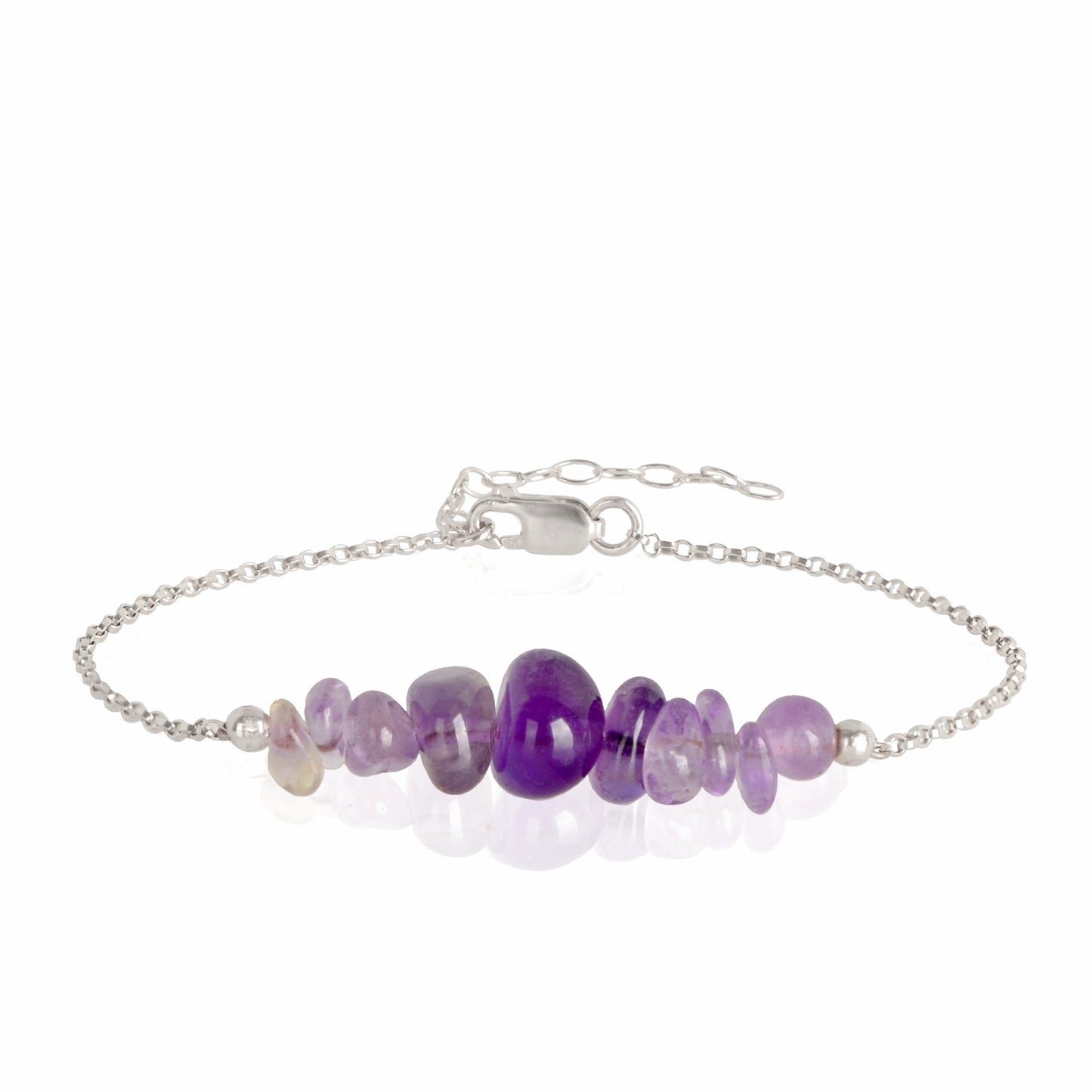 Raw Amethyst Bracelet in sterling silver - Jewlery by Boutique Baltique