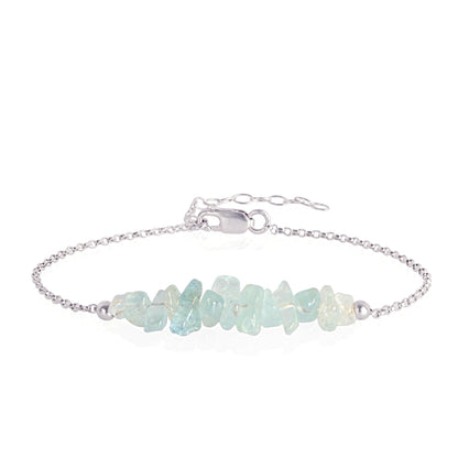 Raw Aquamarine Bracelet in sterling silver - Handmade by Boutique Baltique