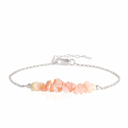 Raw Pink Opal Bracelet in sterling silver - Jewlery by Boutique Baltique