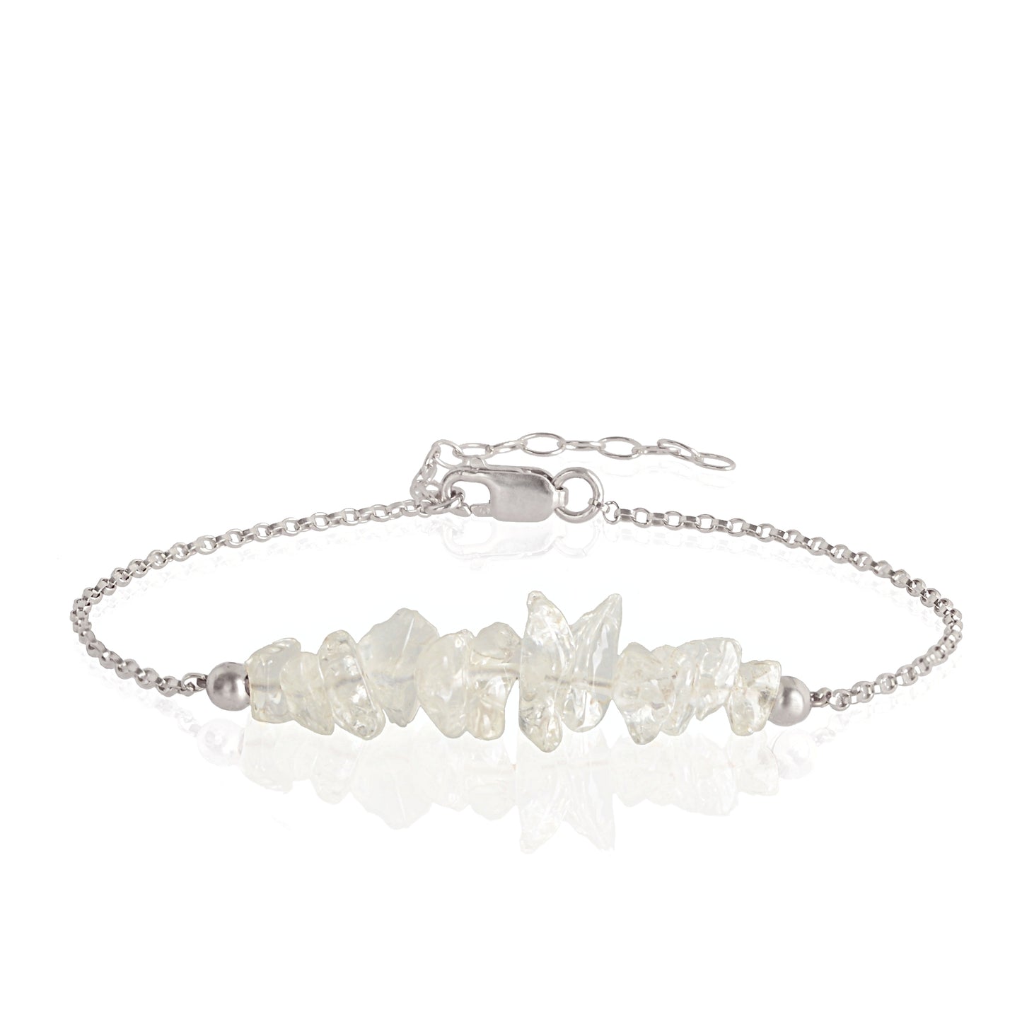Raw Rock Crystal Bracelet in sterling silver - Jewlery by Boutique Baltique