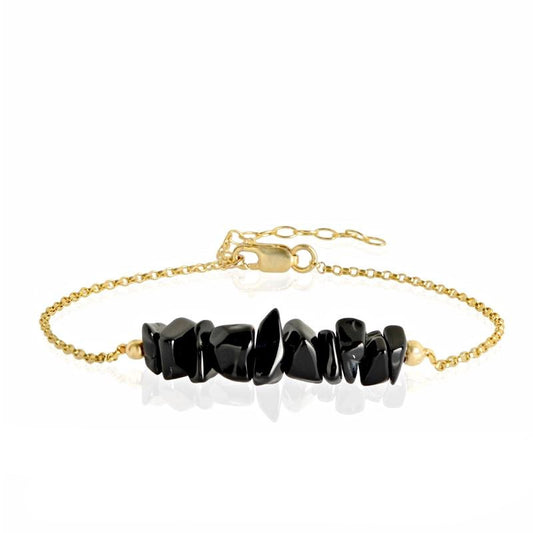 Raw Black Tourmaline Bracelet in gold - Jewlery by Boutique Baltique