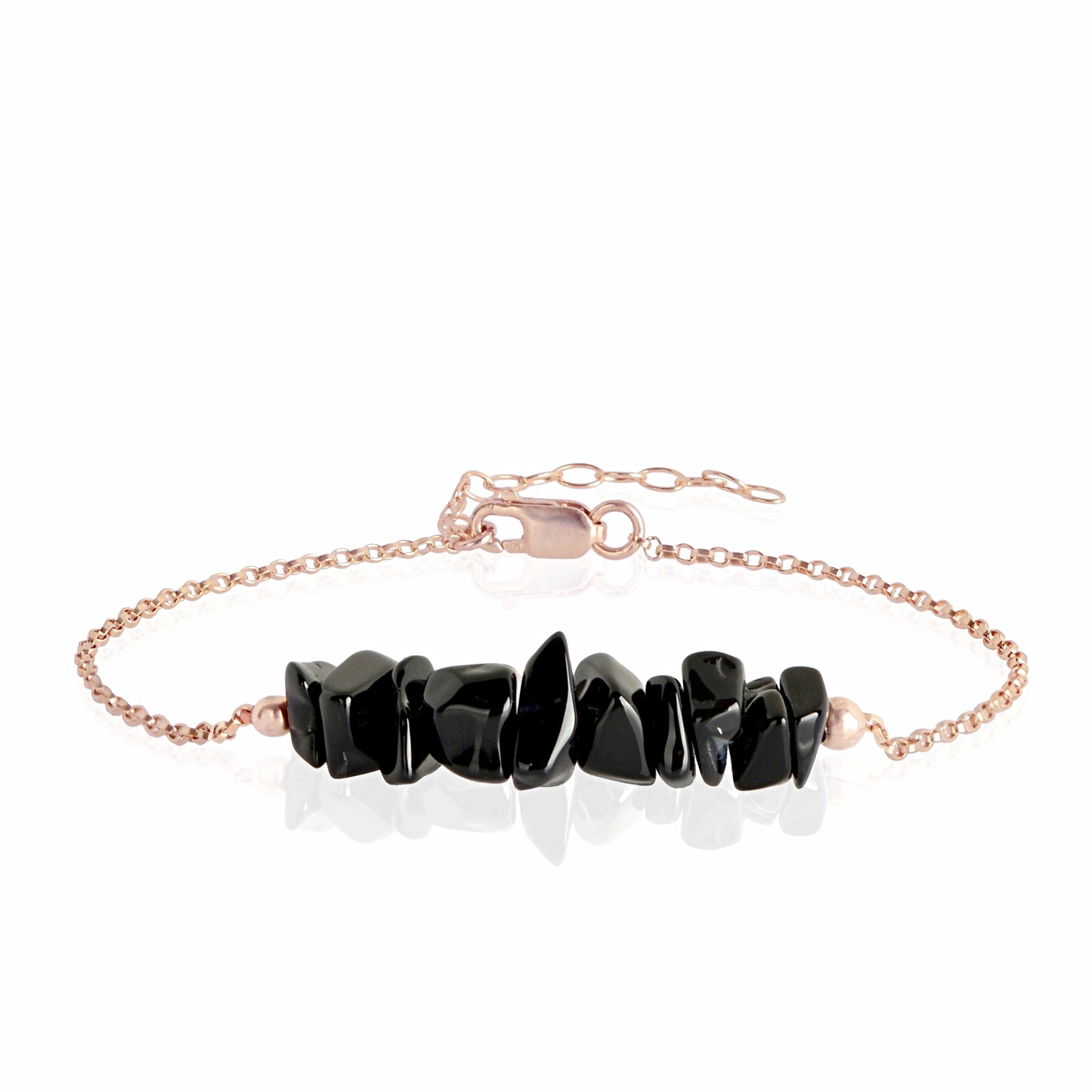 Raw Black Tourmaline Bracelet in rose gold - Jewlery by Boutique Baltique