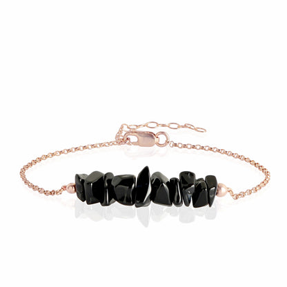 Raw Black Tourmaline Bracelet in rose gold - Jewlery by Boutique Baltique