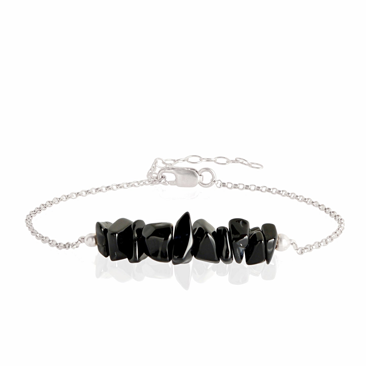 Raw Black Tourmaline Bracelet in sterling silver - Jewlery by Boutique Baltique
