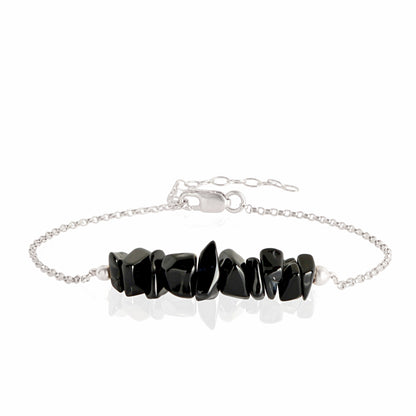 Raw Black Tourmaline Bracelet in sterling silver - Jewlery by Boutique Baltique