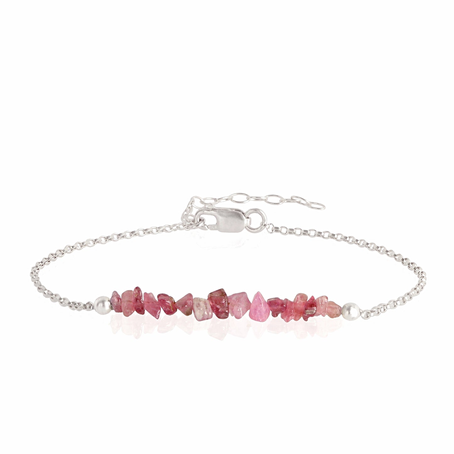Raw Pink Tourmaline Bracelet in sterling silver - Jewlery by Boutique Baltique