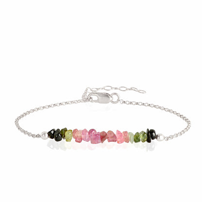 Raw Watermelon Tourmaline Bracelet in sterling silver - Jewlery by Boutique Baltique
