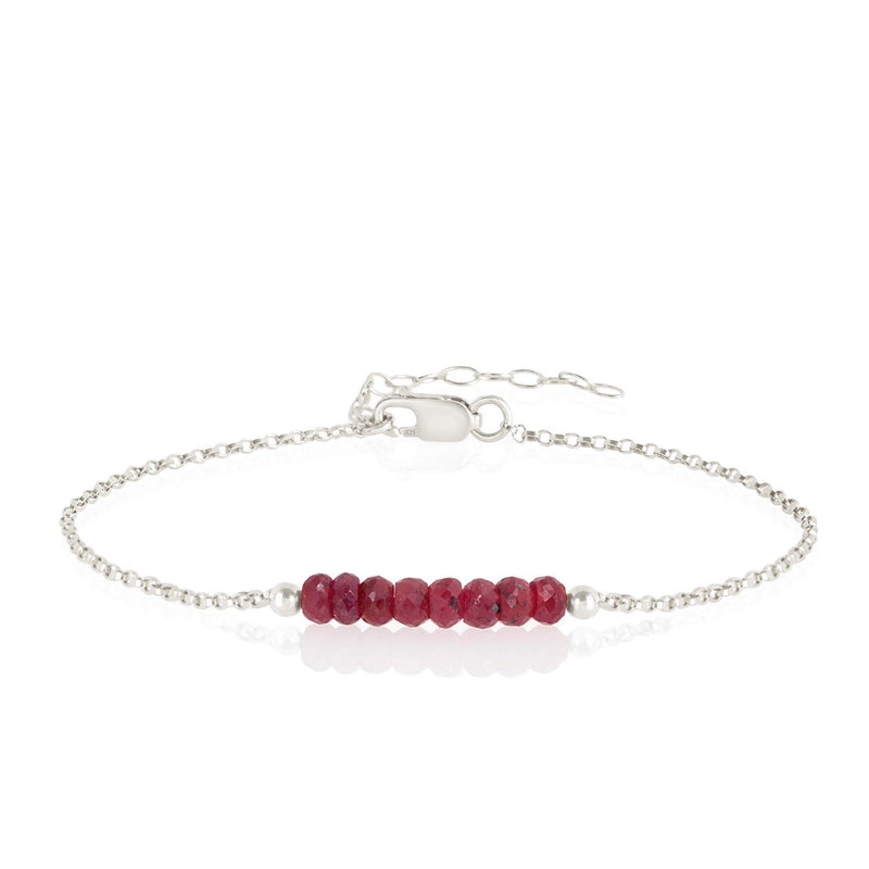Ruby Bracelet with initials in Silver - Boutique Baltique