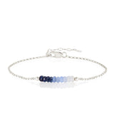 Ombre Blue Sapphire Bracelet with initials in Silver - Boutique Baltique