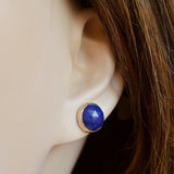 Lapis Lazuli Stud earrings, Rose Cut - Boutique Baltique