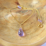 Birthstone Pendant Necklace with sideway accents - Boutique Baltique