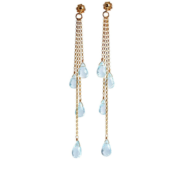 Cascade Gemstone Statement Earrings, Dangle Earrings in 14k Gold Filled, Rose Gold or Sterling Silver, Gift For Women