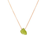 Raw Peridot Necklace in Rose Gold with Meaning - Boutique Baltique