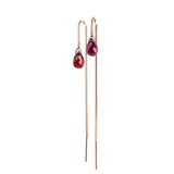 Garnet Threader Earrings - Rose Gold - Boutique Baltique