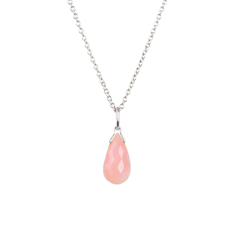 Genuine Pink Opal Drop Necklace in Gold, Rose Gold or Silver - October Birthstone - Crystal Gemstone Necklace, Personalized Gift For Women
