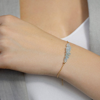 Raw Aquamarine Braclelet - Birthstone Jewlery by Boutique Baltique