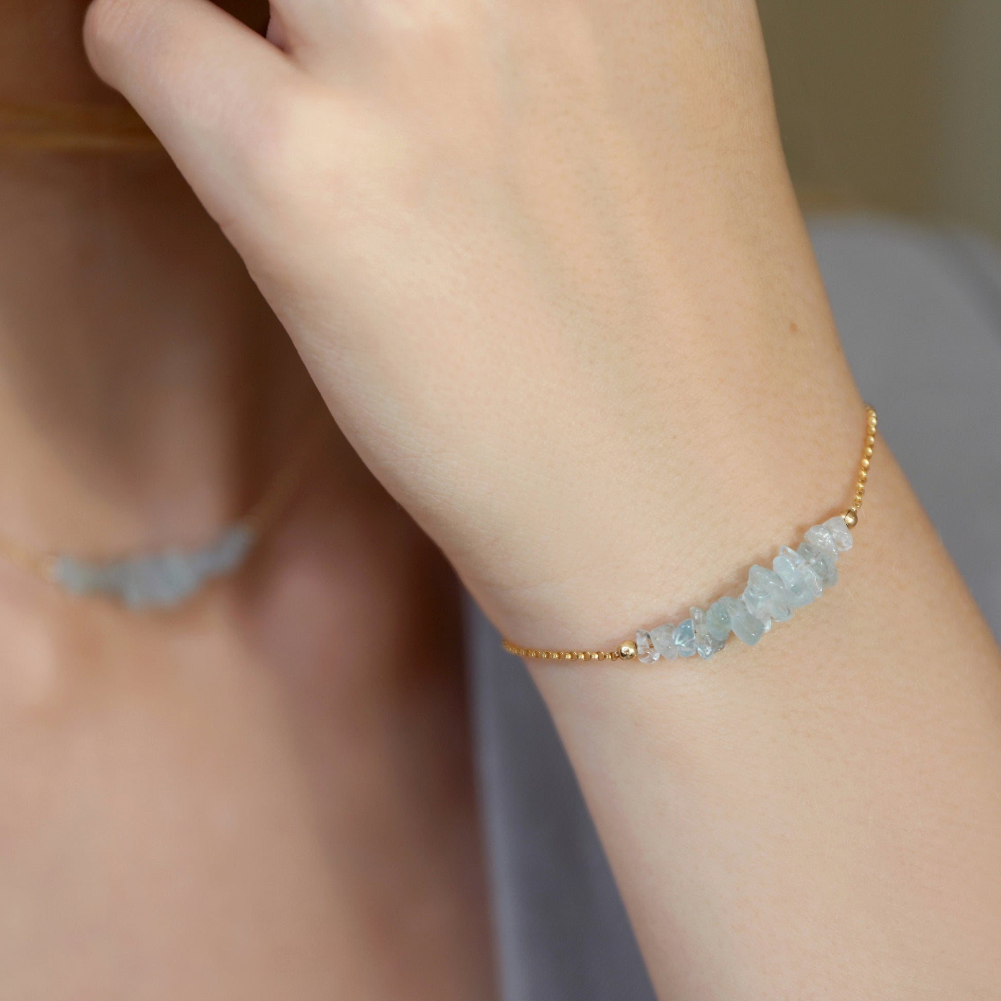 Raw Aquamarine Bracelet - Jewlery by Boutique Baltique