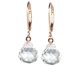 Rock Crystal Earrings in Rose Gold - Boutique Baltique - Clear Quartz Earrings