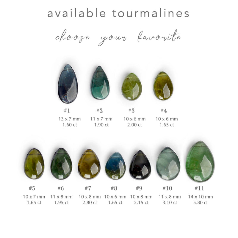 Green Tourmaline Pendant Necklace Stone Selection - Boutique Baltique