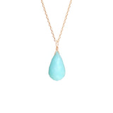 Large Blue Opal Pendant Necklace in Rose Gold - Boutique Baltique