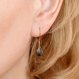 Black Rutilated Quartz Earrings, Healing Crystal Earrings in 14k Gold, 14k Rose Gold or Sterling Silver, April Birthstone, Gift For Women