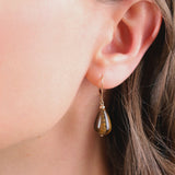 Tiger Eye Earrings, 14k Gold Earrings, Large Earrings, Leverback Earrings. Solid Gold Earrings, Summer Jewelry