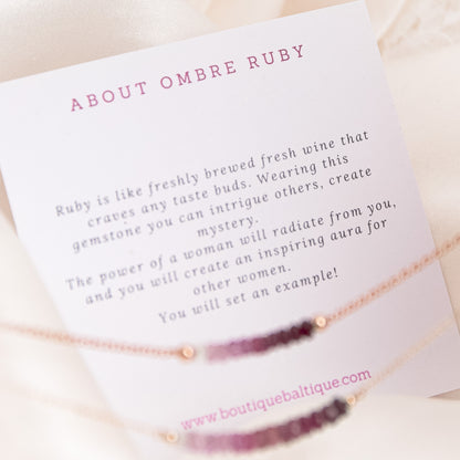 Ombre Ruby Anklet with initials in Gold - Boutique Baltique