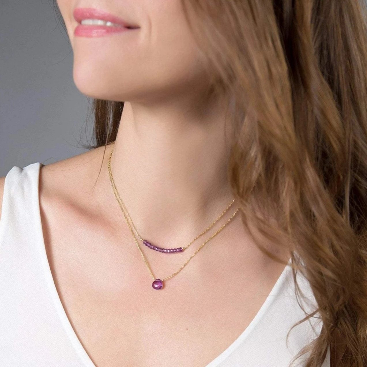 Amethyst Bar Necklace - Boutique Baltique