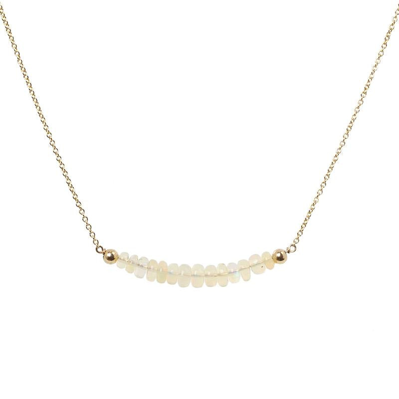 Ethiopian Opal Bar Necklace - Boutique Baltique