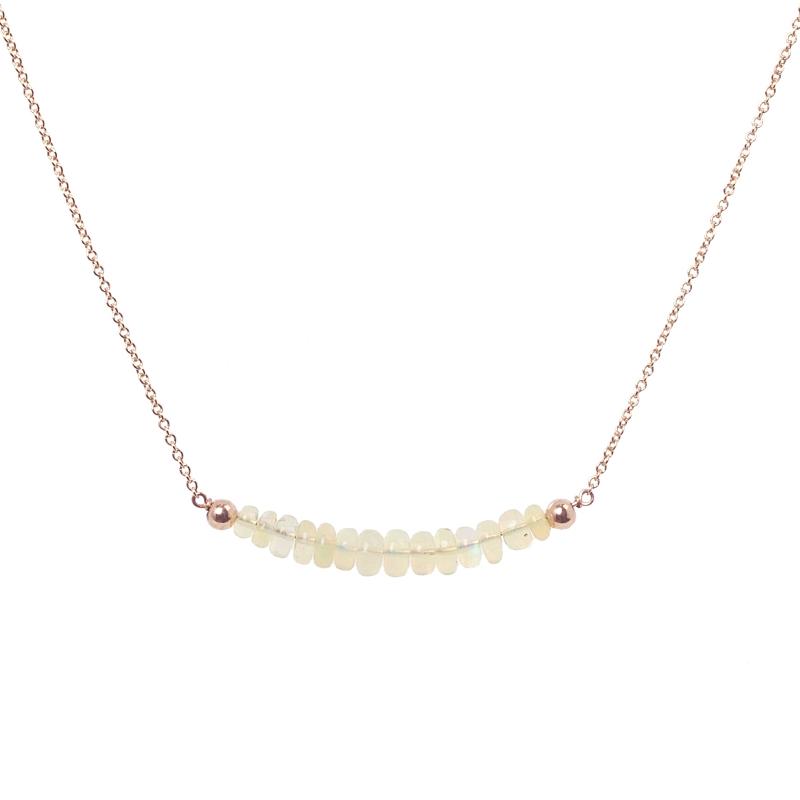 Ethiopian Opal Bar Necklace - Boutique Baltique