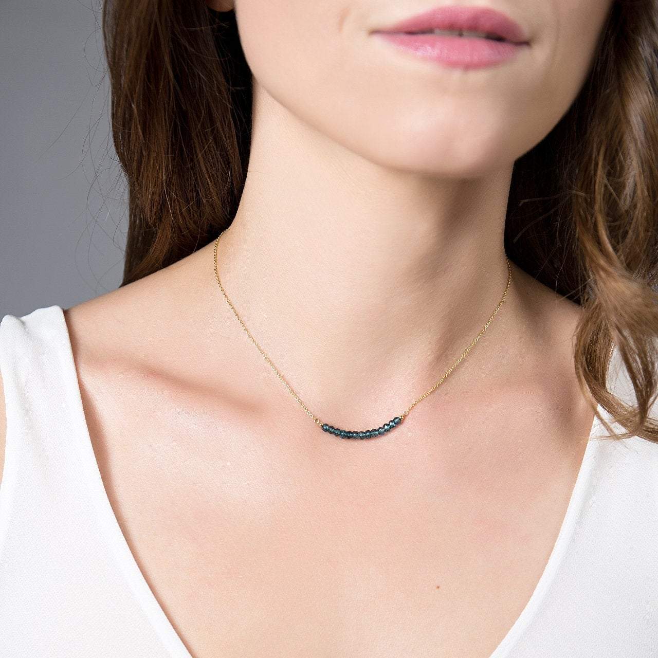 London Blue Topaz Bar Necklace - Boutique Baltique