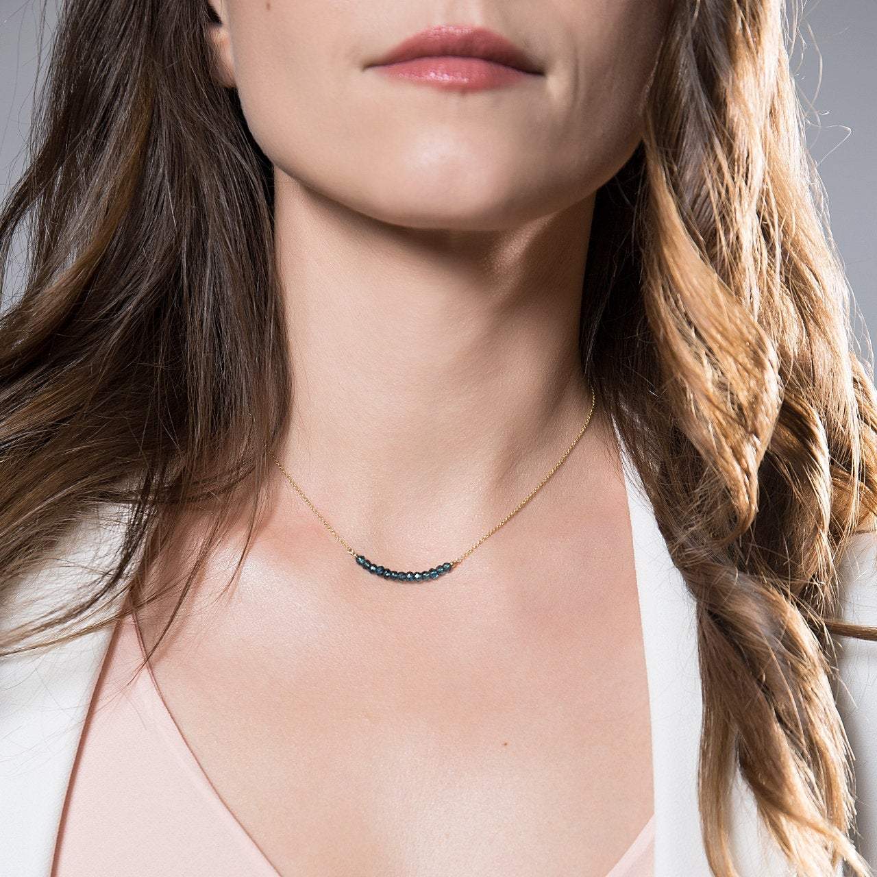 London Blue Topaz Bar Necklace - Boutique Baltique