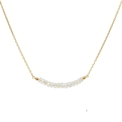 Rainbow Moonstone Bar Necklace - Boutique Baltique