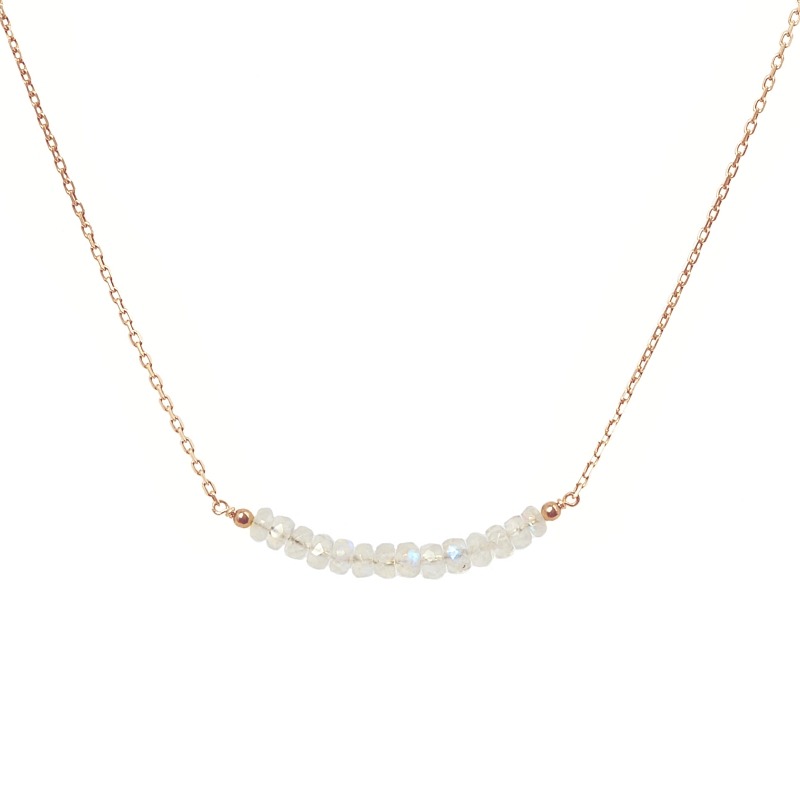 Rainbow Moonstone Bar Necklace - Boutique Baltique