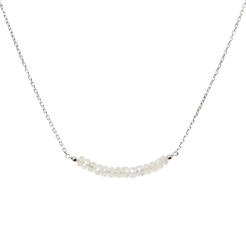 Rainbow Moonstone Bar Necklace - Boutique Baltique