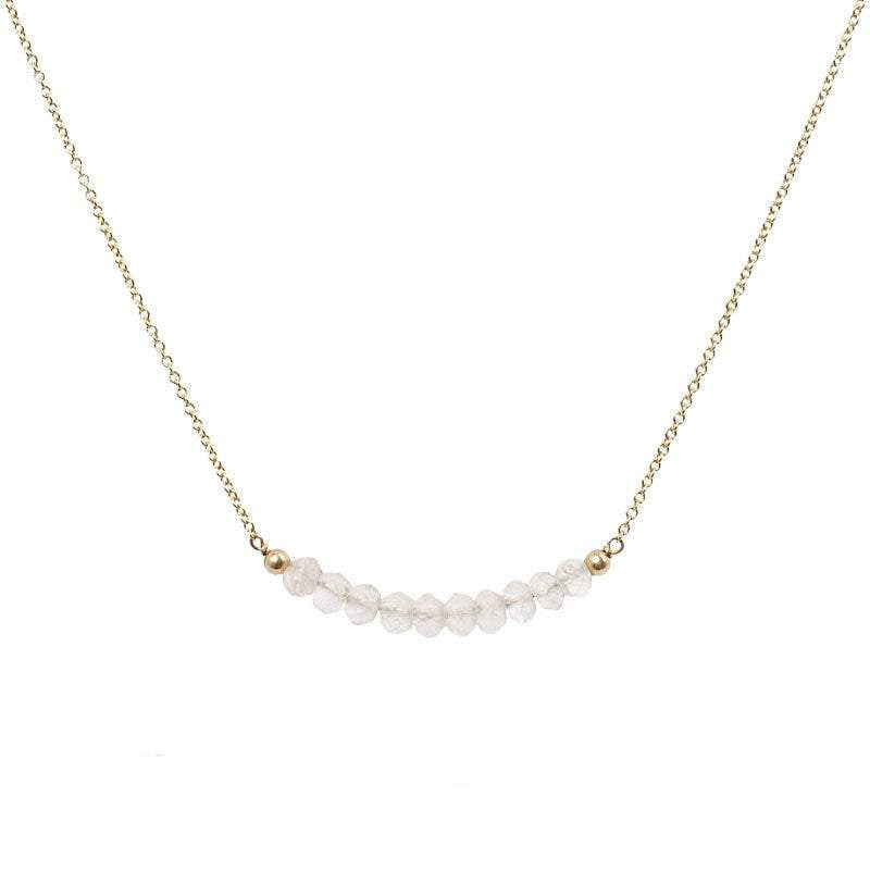 Rose Quartz Bar Necklace - Boutique Baltique