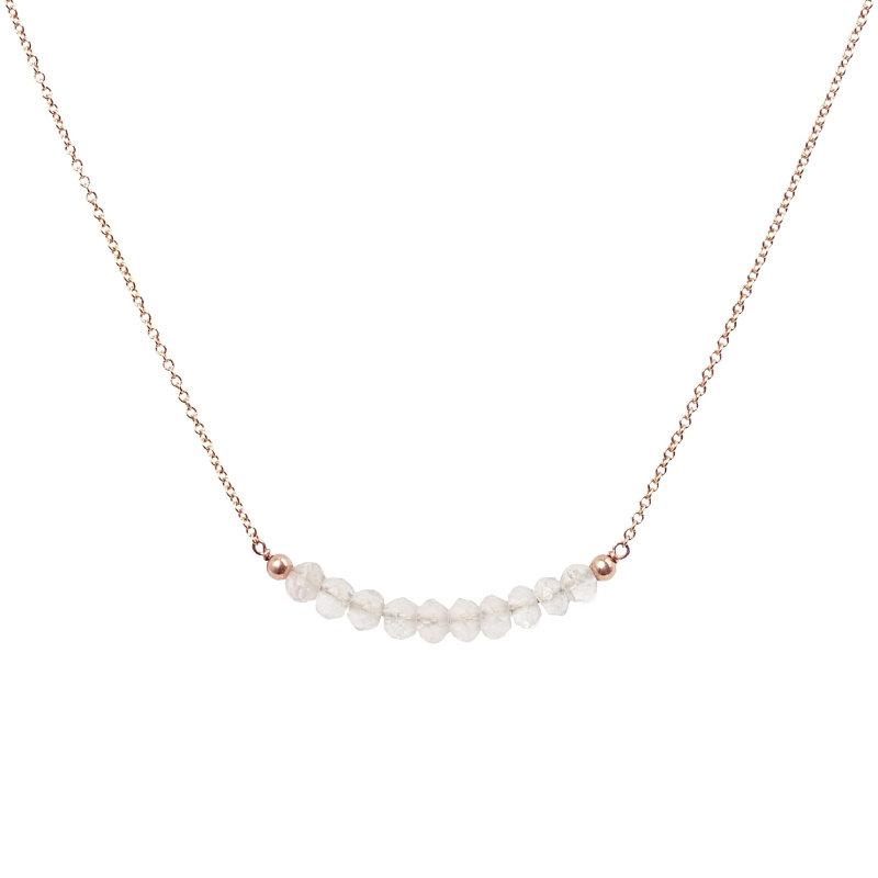 Rose Quartz Bar Necklace - Boutique Baltique