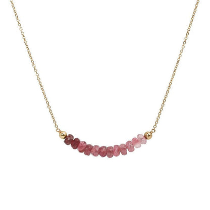 Rubelite Pink Tourmaline Bar Necklace - Boutique Baltique