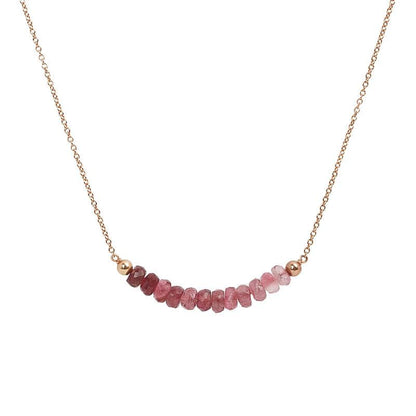Rubelite Pink Tourmaline Bar Necklace - Boutique Baltique