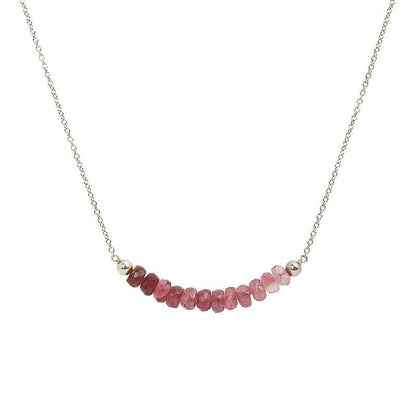Rubelite Pink Tourmaline Bar Necklace - Boutique Baltique