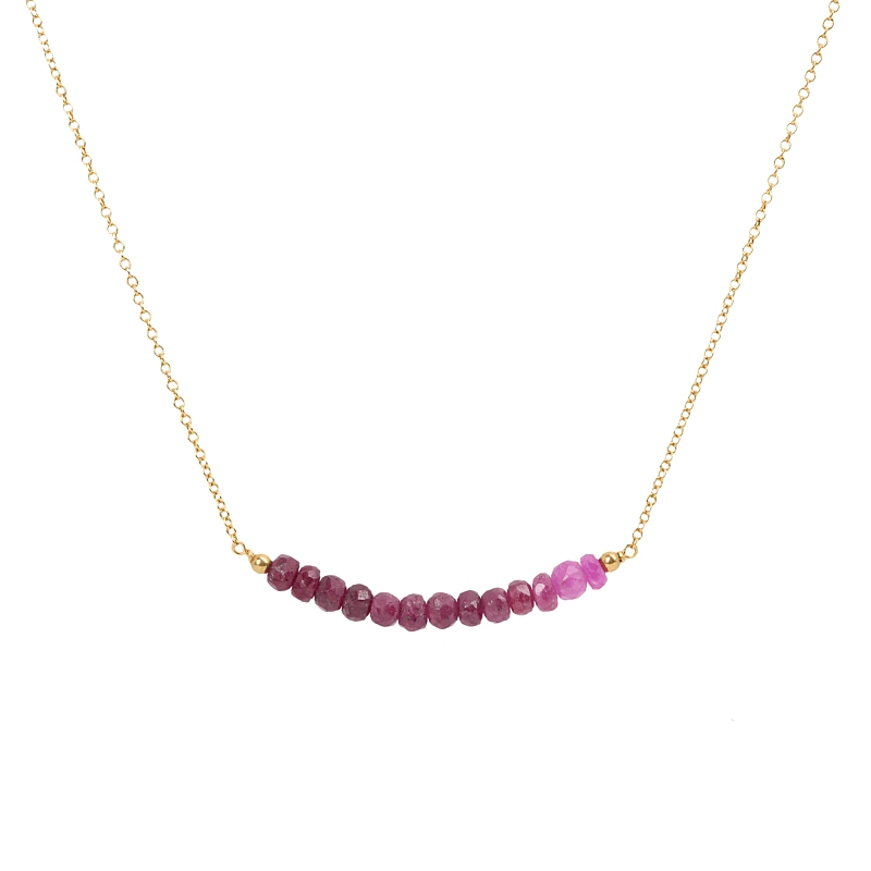 Ombre Ruby Bar Necklace in Gold - Boutique Baltique
