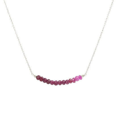 Ombre Ruby Bar Necklace in Sterling Silver - Boutique Baltique