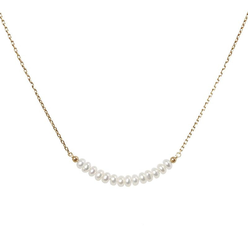 White Freshwater Pearl Bar Necklace - Boutique Baltique