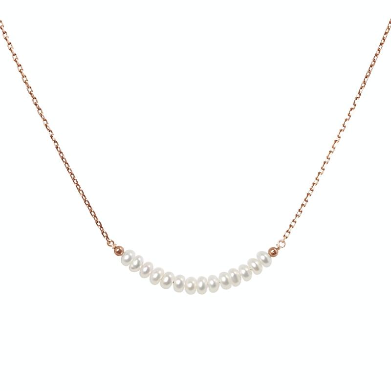 White Freshwater Pearl Bar Necklace - Boutique Baltique