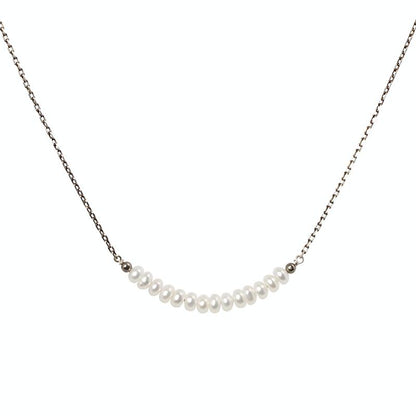 White Freshwater Pearl Bar Necklace - Boutique Baltique